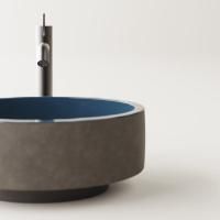 AGAPE CENOTE Раковина Ø420х182 мм., для установки на столешницу, цвет снаружи Dark clay, внутри Blue AGAPE CENOTE Раковина Ø420х182 мм., для установки на столешницу, цвет снаружи Dark clay, внутри Blue