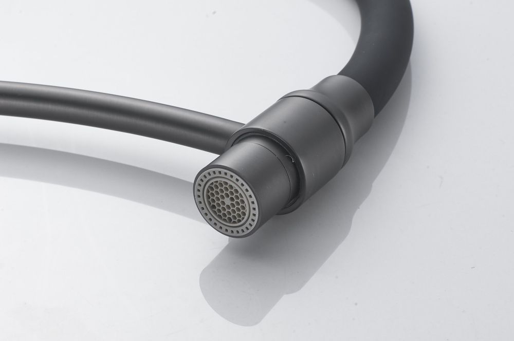 Смеситель для кухни с подключением фильтра Shevanik S743T-3, оружейная сталь/черный, артикул S743T-3