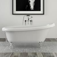 KNIEF Слив с цепочкой, с сифоном с горизонтальным отводом, цвет латунь (смонтирован на ванне)