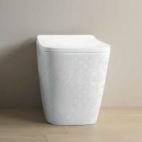 ARTCERAM A16 Унитаз напольный 360х520 мм., приставной, безободковый, в комплекте с крепежом, цвет белый глянцевый, декор Cementina