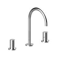 Bongio  Capsule Смеситель для умывальника с 3 отв и донным клапаном clic-clac.. цвет хром/ручка GG