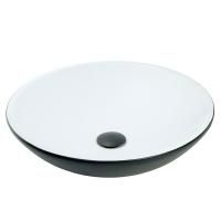 ARENA Раковина накладная круглая D46 см, белая/черная, ГЛЯНЦЕВАЯ