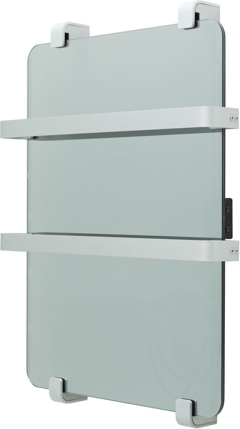 Полотенцесушитель электрический Allen Brau Infinity 60x44 с рейлингом и креплением, серебро браш