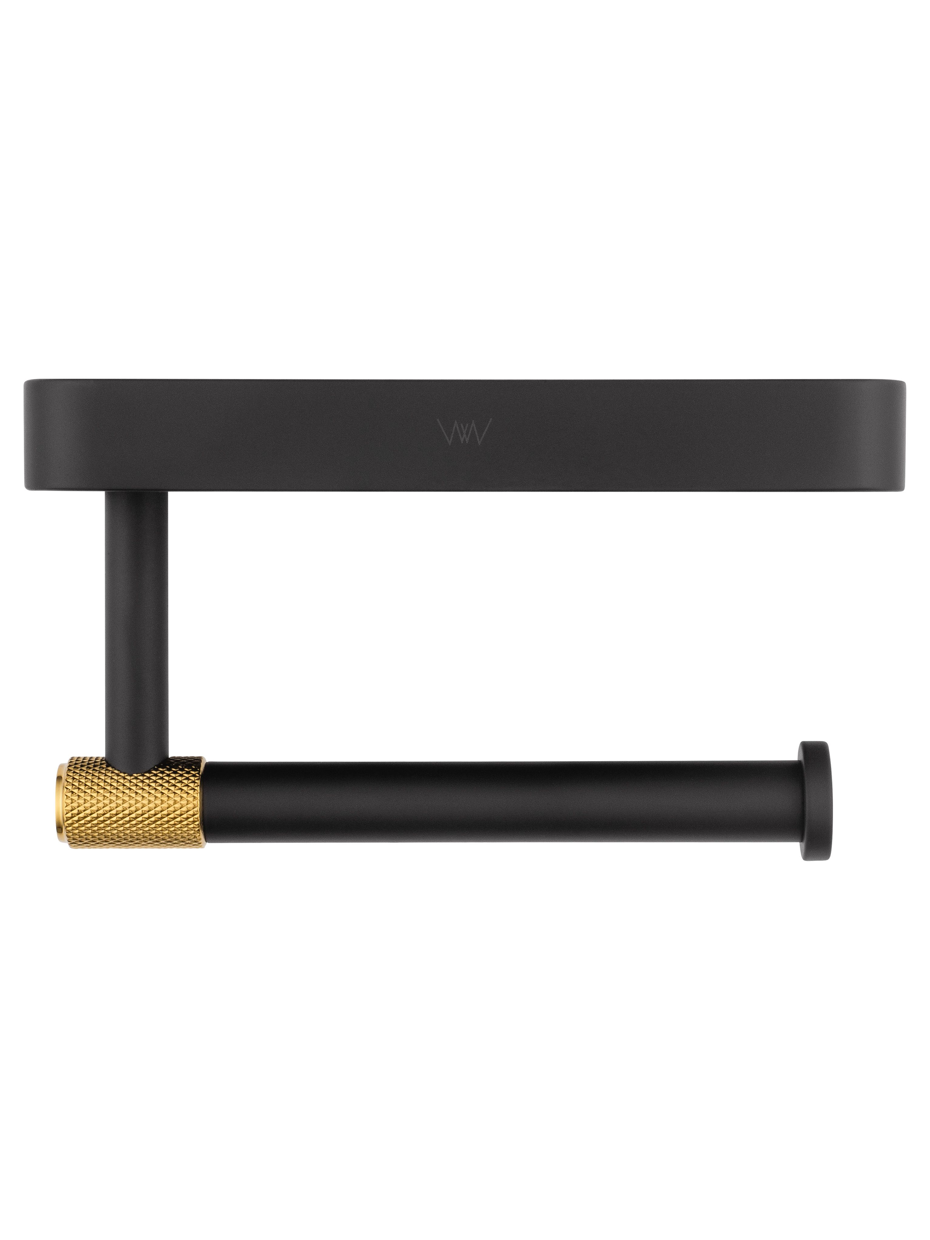 Держатель для туалетной бумаги с полкой WONZON & WOGHAND MAJESTIC, Черный/Золото (WW-9226)