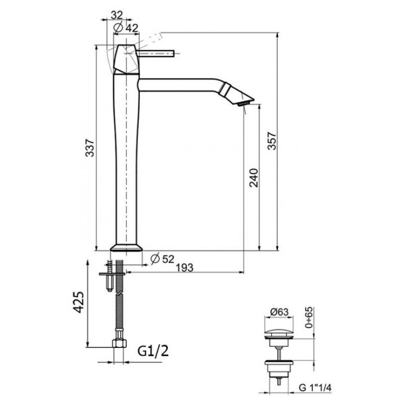 Смеситель для раковины Webert Opera moderna OE830402560, черный, артикул OE830402560