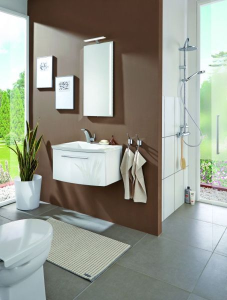 Комплект мебели Puris For Guests6006R с раковиной из минерального литья, 600 мм правый, цвет белый высокоглянцевый