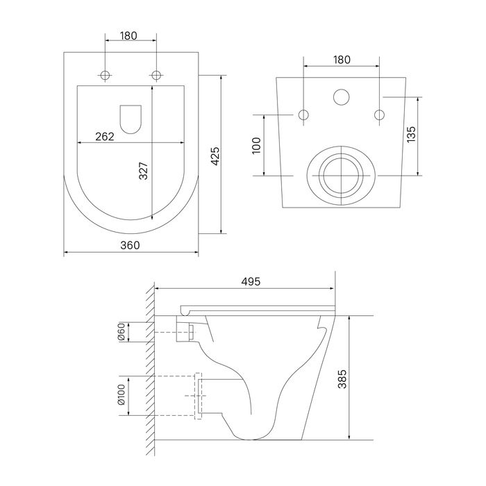 Унитаз подвесной безободковый IDDIS Axes (AXERDSEi25), артикул AXERDSEi25