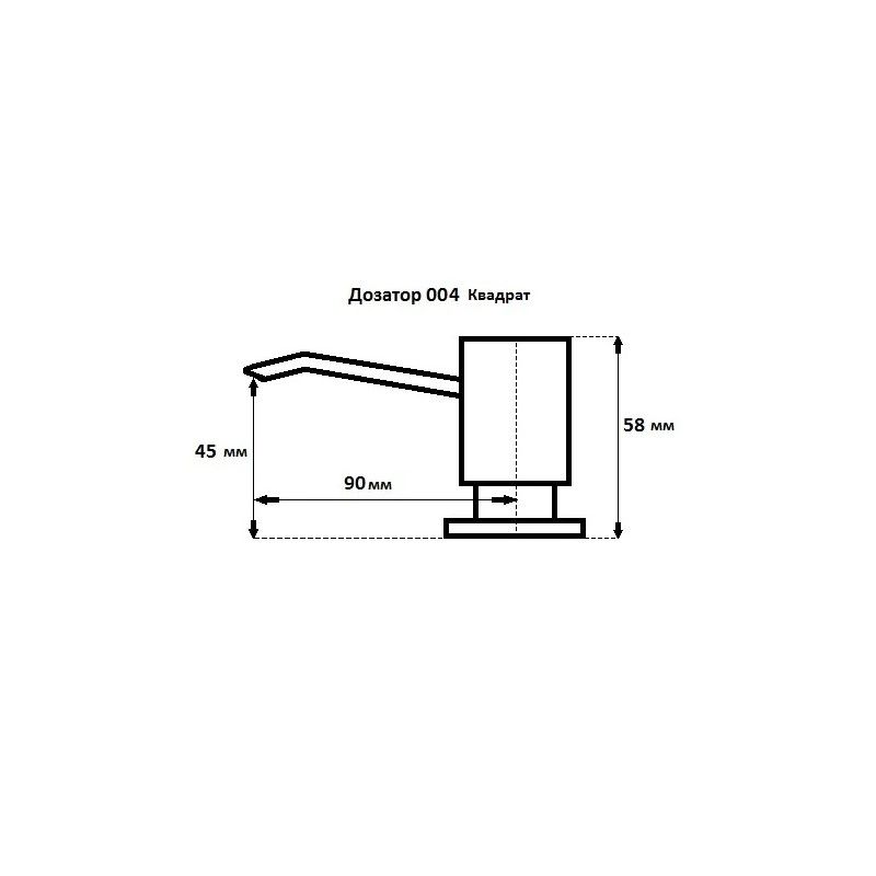 Дозатор для кухонной мойки GranFest 004 "Квадрат", белый, артикул 004 белый