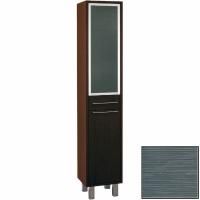 Шкаф пенал SanVit Квадро/Новелла 36 pkvad с фактурой под дерево Шелк Сталь