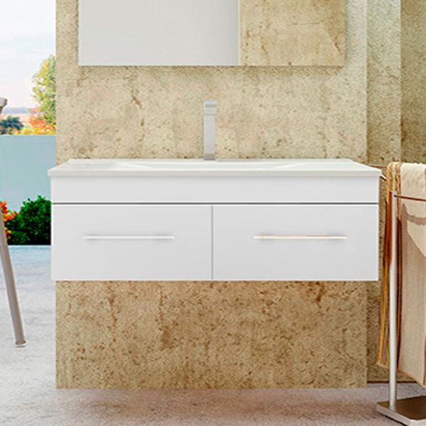 Тумба с раковиной SanVit Квадро Lux 100 kkvad100 с фактурой под дерево подвесная Лиственница