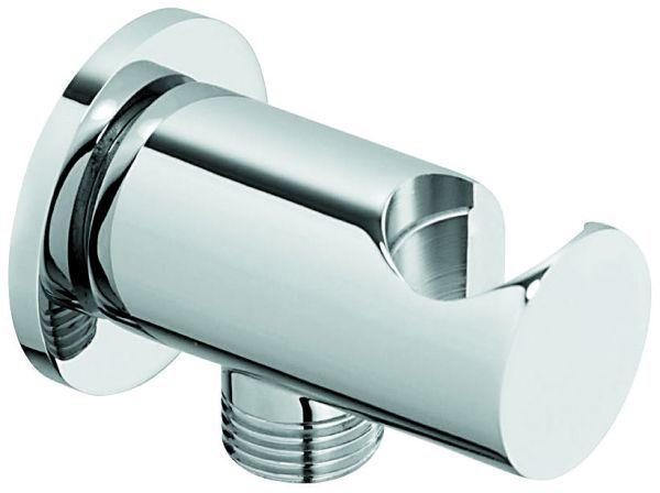 Emmevi, круглый держатель ручного душа с водоотводом из латуни, М1/2"xМ1/2", цвет бронза