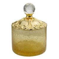 CRISTALIA Баночка высокая H9 см. с крышкой, стекло/золото/SWAROVSKI