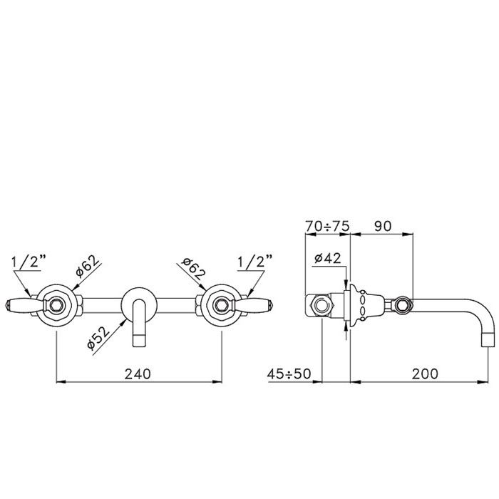 Stella Italica Leve Встраиваемый смеситель для раковины 3863, цвет: хром