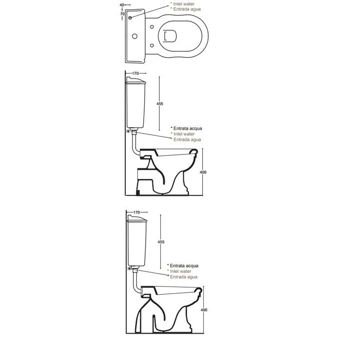 Ceramica Althea ROYAL бачок подвесной (для низкой трубы) для унитаза 27003/27004, цвет белый