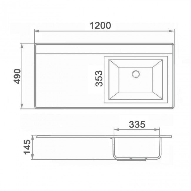 Умывальник Runo мебельный Гамма 120 лайт левое крыло (00-00001025), артикул 00-00001025