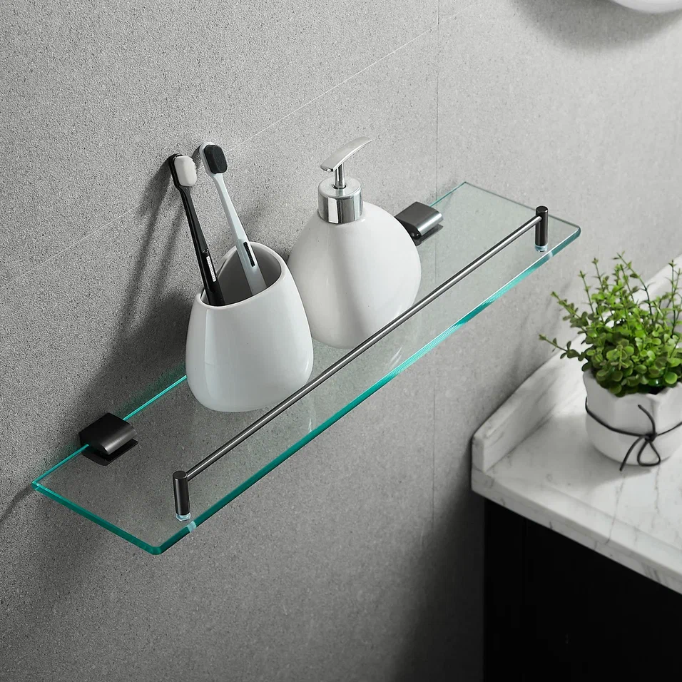 Полка стеклянная Rose RG1719T, пепельный