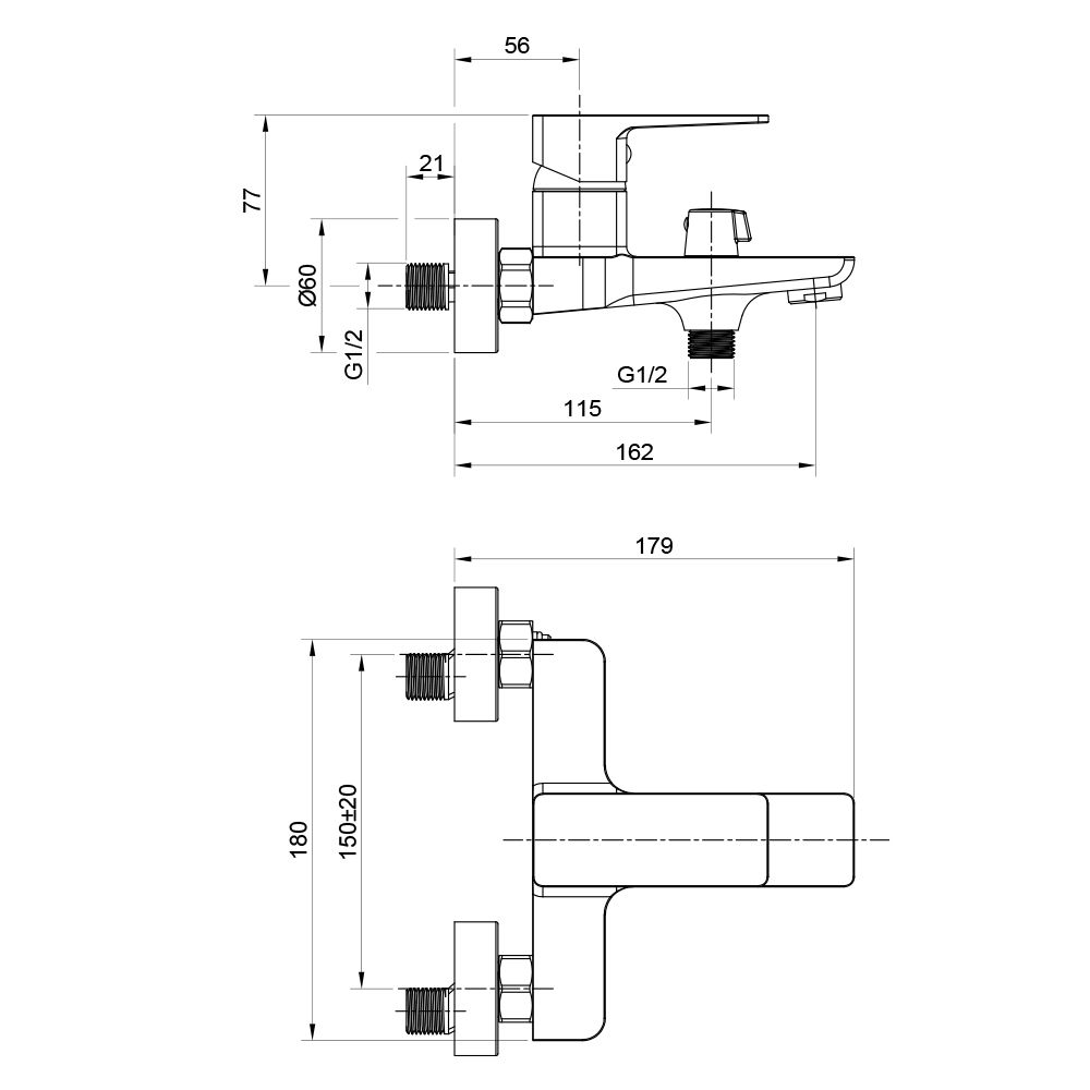 Смеситель для ванны WesnaArt NARCIS NAR06-310BL-25201, черный