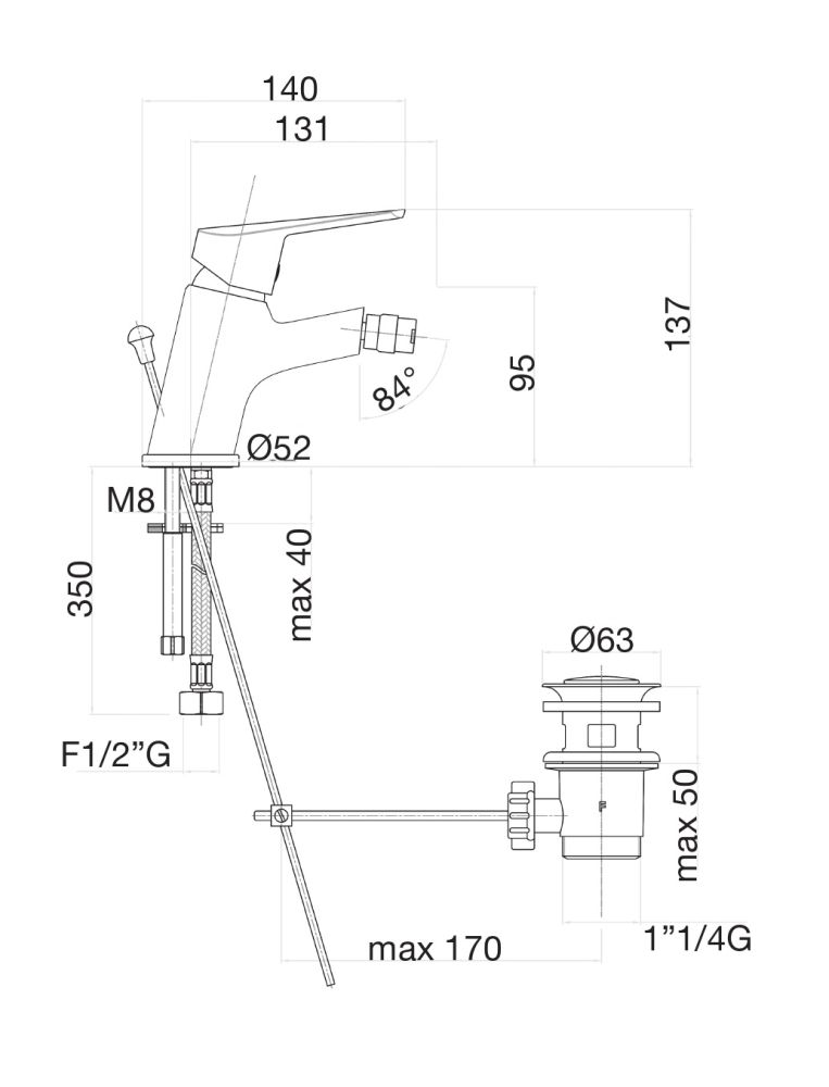 Смеситель для биде Fiore KYRO 86CR8135, хром, артикул 86CR8135