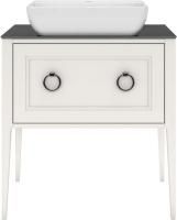 Тумба PLAZA Classic напольная с ящиками 80, белая матовая