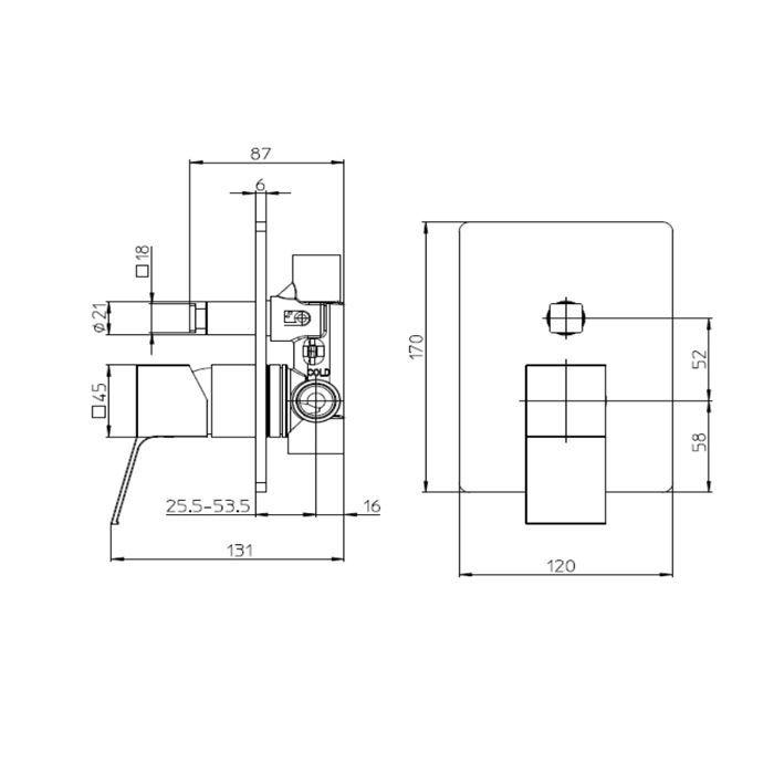 BOSSINI Aki Line Наружная часть монорычажного смесителя AKI на 2 выходов. цвет хром BOSSINI Aki Line Наружная часть монорычажного смесителя AKI на 2 выходов. цвет хром