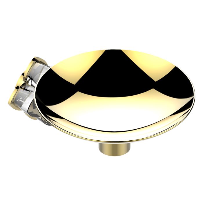 THG PETALE DE CRISTAL CLAIR Мыльница металлическая ø150 мм., подвесная, стекло прозрачное, цвет полированное золото