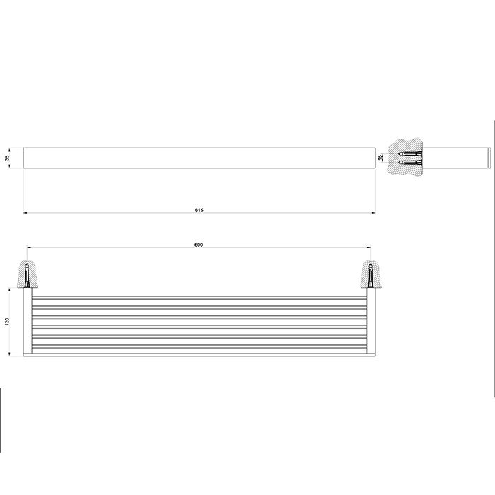 Gessi Rettangolo Полочка 60см, цвет:Black XL