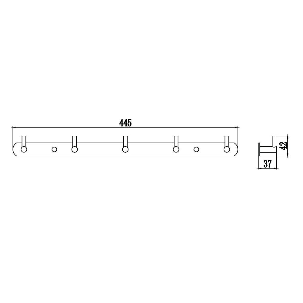 Планка с крючками Savol S-007215B, золото