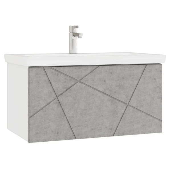 Тумба под раковину подвесная VIGO Geometry 035 бетон, 80 см