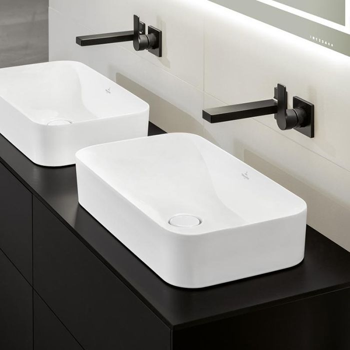 Раковина, Villeroy&Boch, Finion, ширина, мм-600, глубина, мм-350, высота, мм-115, тип установки-накладной (настольный), отверстия для смесителя-отсутствуют, с незапираемым клапаном, клапан с керамической крышкой, материал-керамика, вид грязеотталкивающего Раковина, Villeroy&Boch, Finion, ширина, мм-600, глубина, мм-350, высота, мм-115, тип установки-накладной (настольный), отверстия для смесителя-отсутствуют, с незапираемым клапаном, клапан с керамической крышкой, материал-керамика, вид грязеотталкивающего