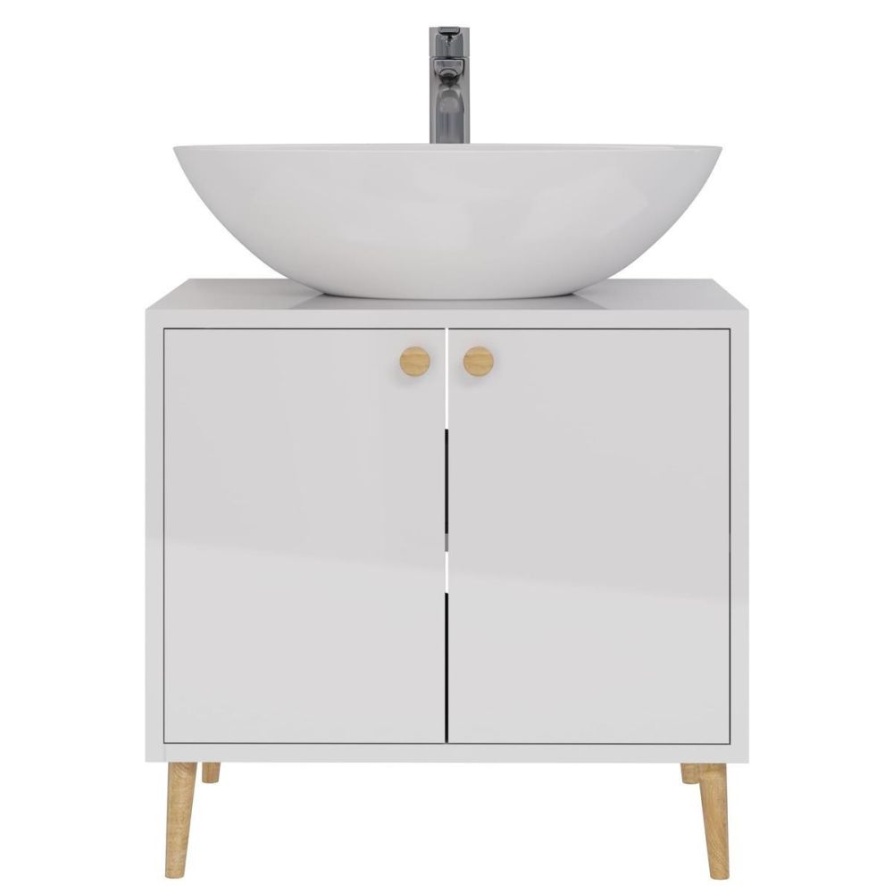 Тумба с раковиной напольная Dreja Luno 60 см, белый, артикул 99-2001-com