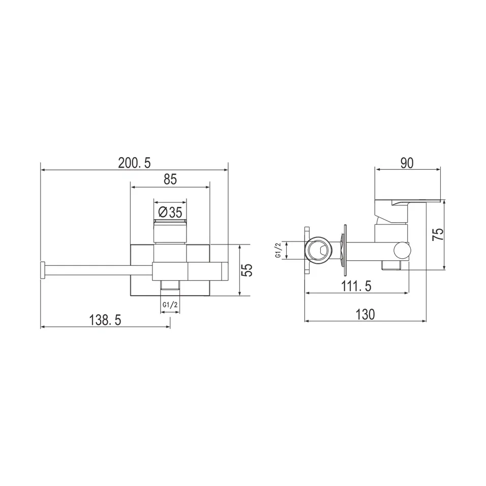 Гигиенический душ со смесителем Rose R307, хром