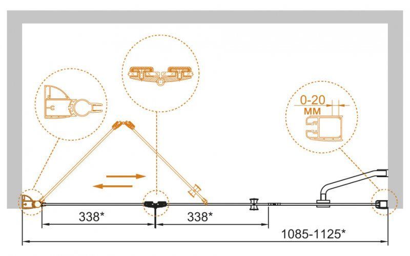 Душевая дверь в нишу CEZARES ELENA BS-13