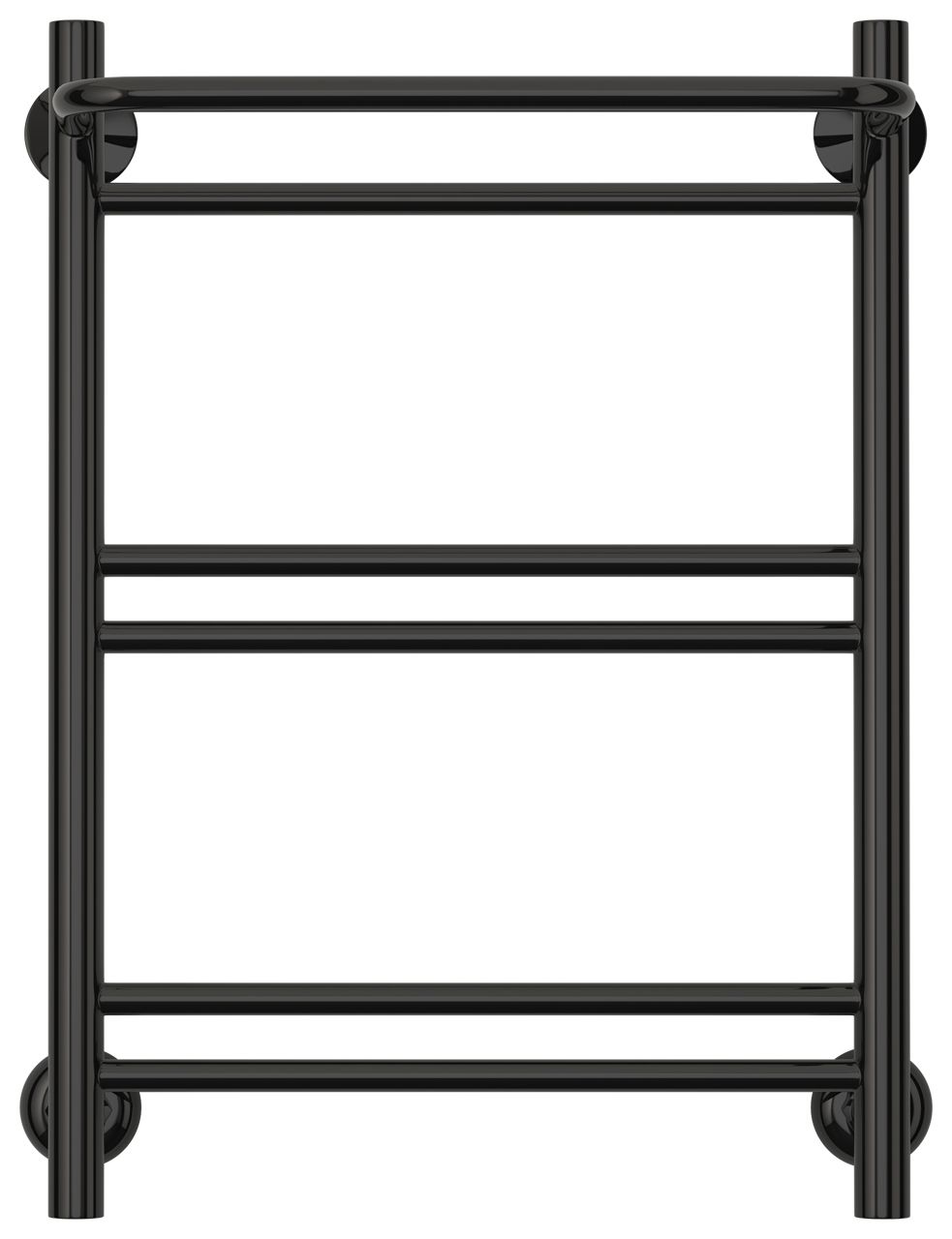 Полотенцесушитель водяной СТИЛЬЕ "Версия-Н1" 600х400 (Полка+1+2+2) П 16 (Чёрный)