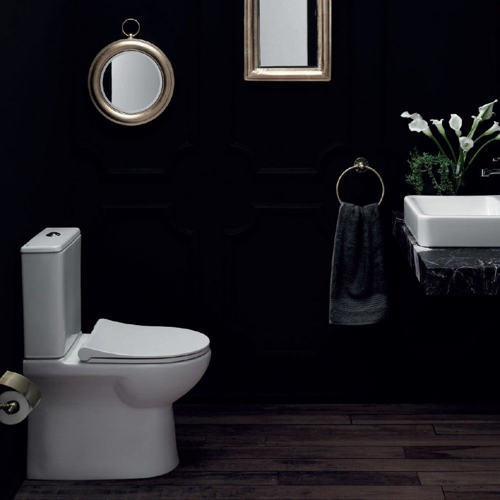 Унитаз компакт безободковый GURAL Tria Slim с Soft Close TR24KLZ01-SL&TR02RZV01