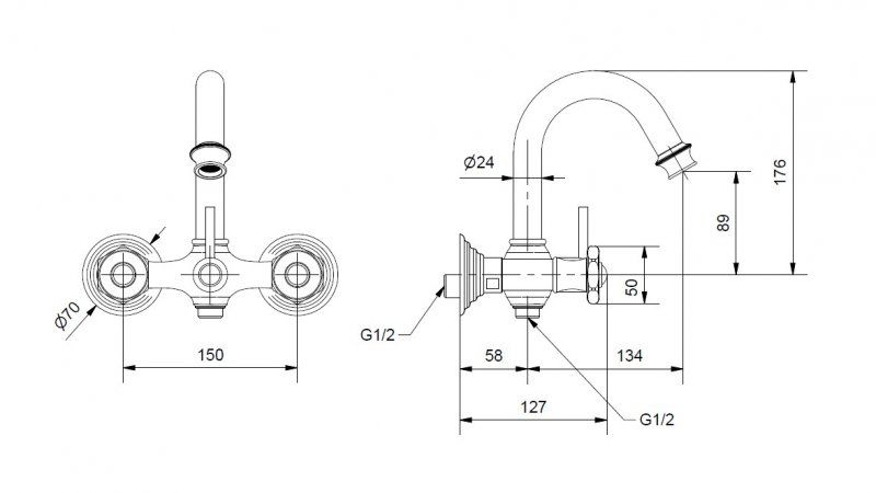 Смеситель для ванны и душа CEZARES APHRODITE-V