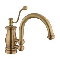 VIVALDI Смеситель для раковины моноком., донный клапан "click-clack" с переливом, бронза