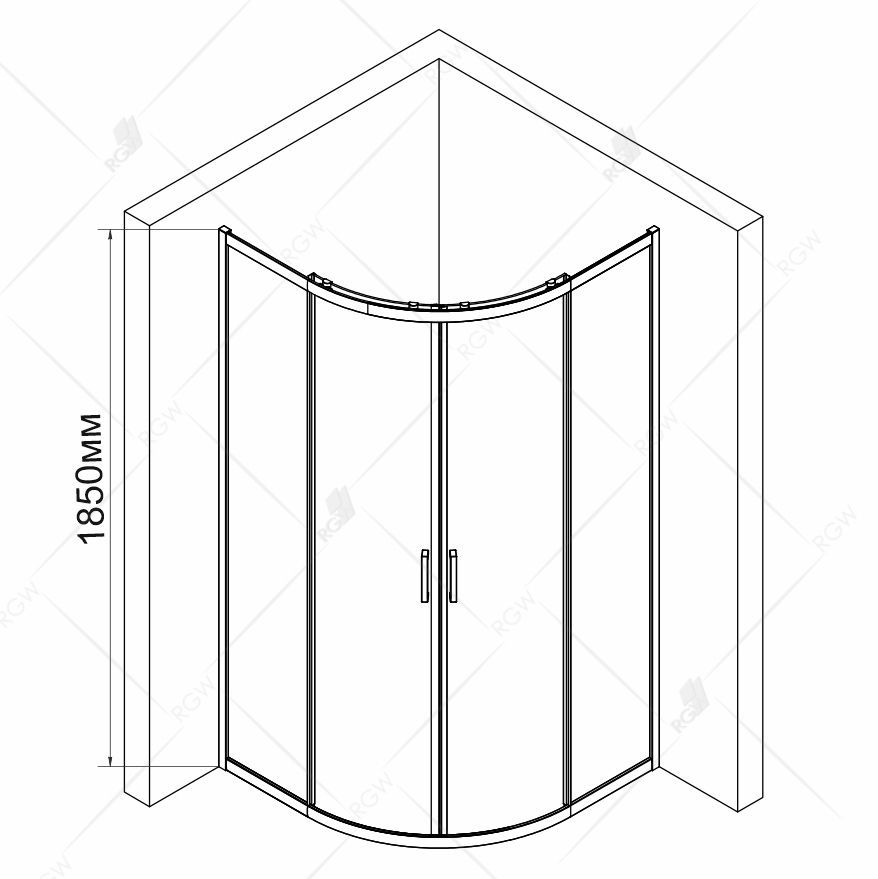 Душевой уголок RGW CL-53B (800x800, Прозрачное)