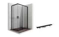 Душевой уголок Ambassador Queen Black 11011205R-PR2, прямоугольный, линейный трап, 120х80