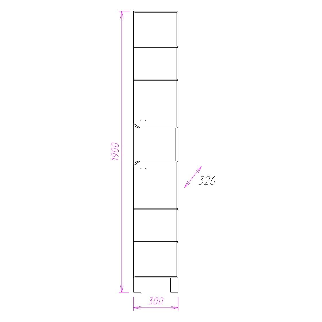 Пенал Onika Стиль 30 напольный, белый/ясень шимо, универсальный