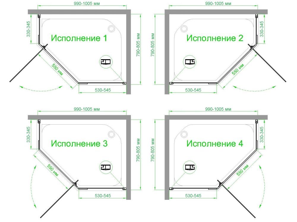 Душевой уголок Royal Bath RB1080TR-T-CH  80х100х200 (прозрачное), артикул RB1080TR-T-CH