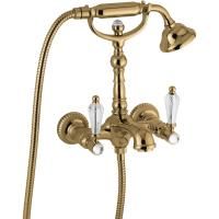 Смеситель The One с ручным душем для ванны. Прозрачные кристаллы Swarovski, цвет бронза