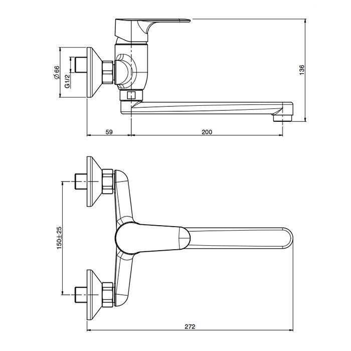 Fima Carlo Frattini Kitchen Смеситель для кухни настенного монтажа serie 22