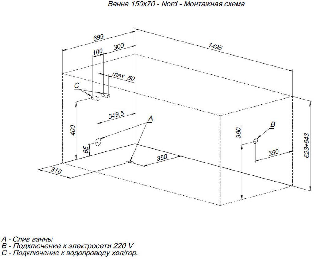 Акриловая ванна Aquanet Nord NEW 150x70 (с каркасом) Акриловая ванна Aquanet Nord NEW 150x70 (с каркасом)