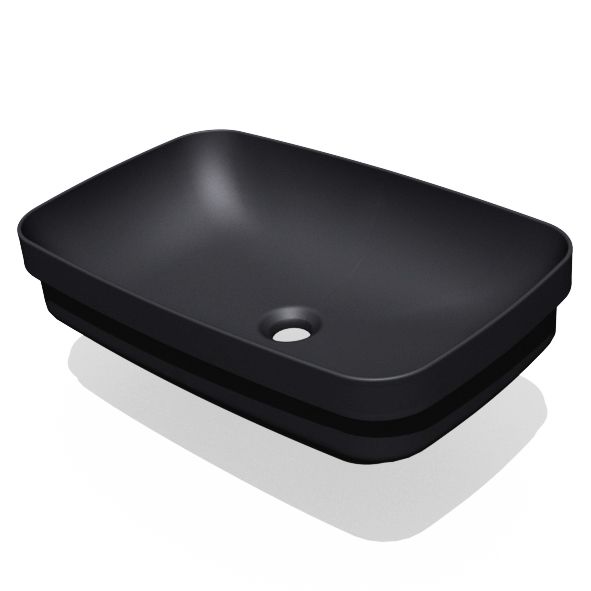 Kerasan Tribeca Раковина встраиваемая/накладная 60х38см, без отв. под смеситель, цвет: черный матовый