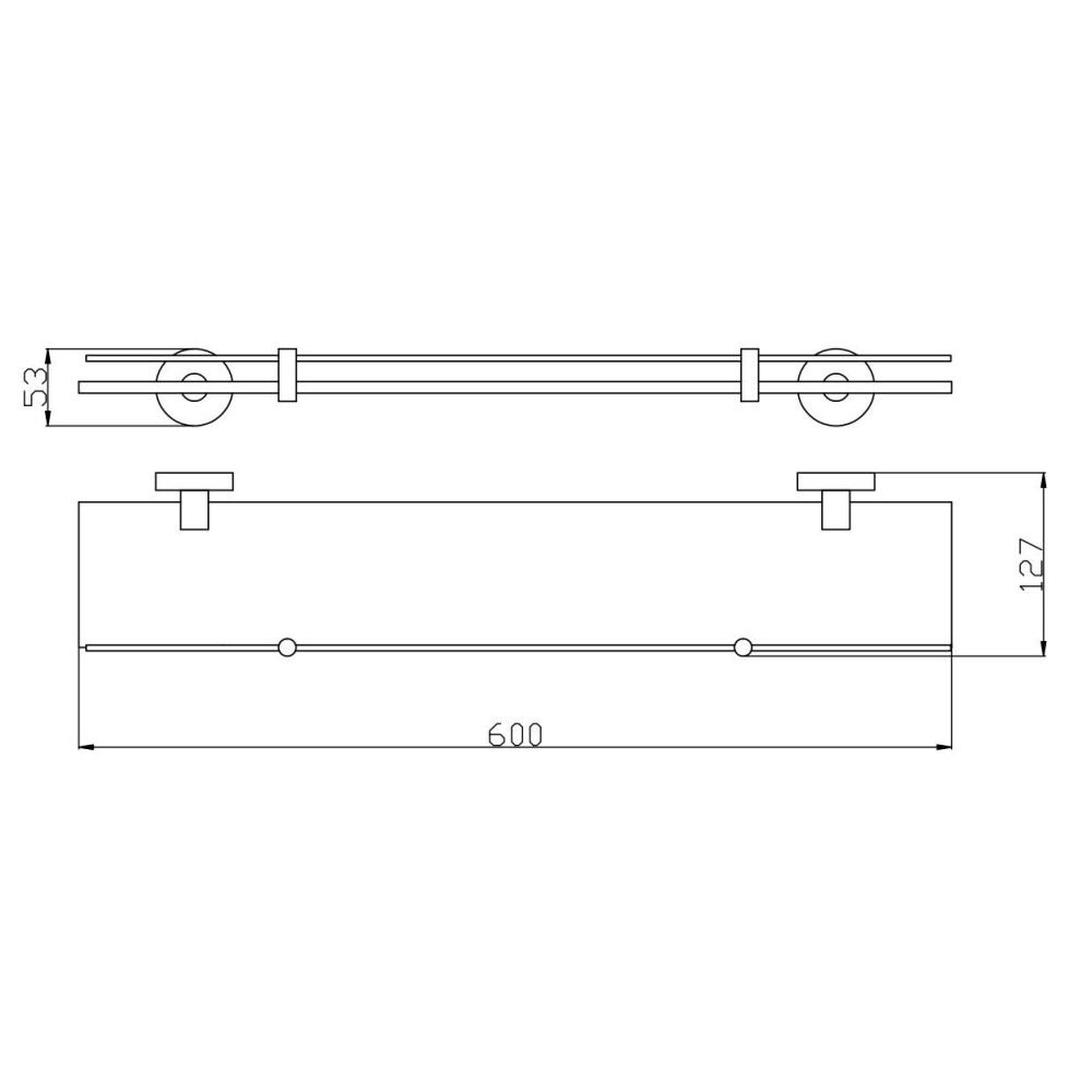 Полка стеклянная Rav Slezak COLORADO COA0900/60Z, золото