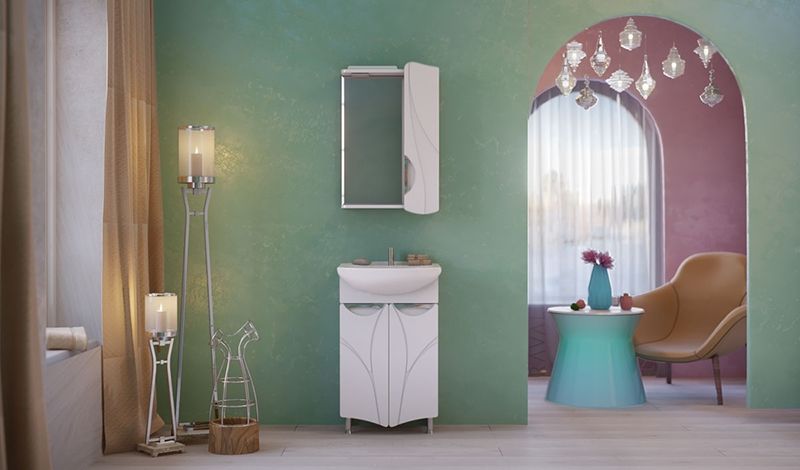 Зеркало со шкафом Raval Folle 50 с подсветкой R Белый