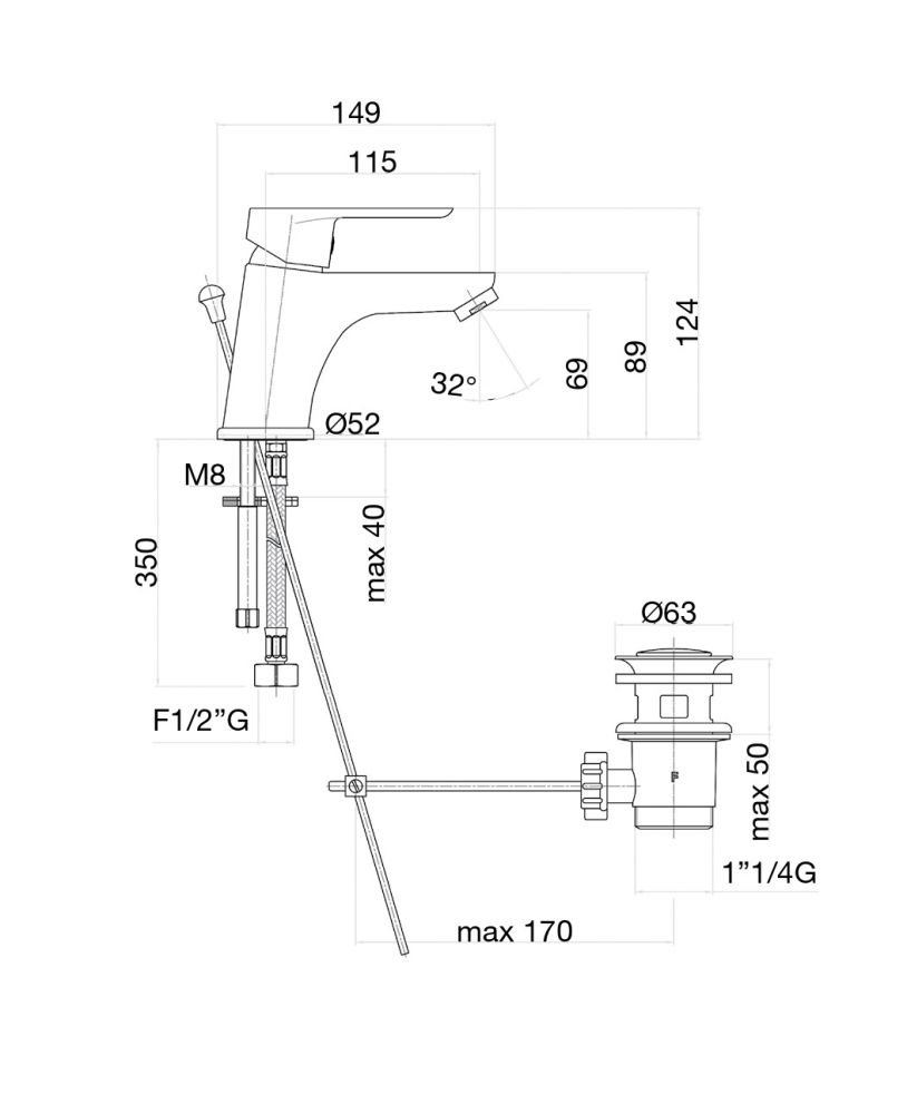 Смеситель для раковины Fiore KEVON CHIC 81WX8120, хром/белый