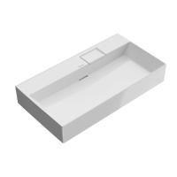 Раковина LOGICA мебельная\подвесная без отверстий 90, белая глянцевая
