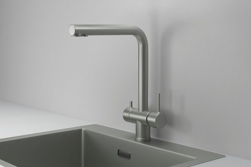 Смеситель для кухни GRANULA Kitchen Space (7011, СТАЛЬ МАТОВАЯ), артикул 7011, СТАЛЬ МАТОВАЯ