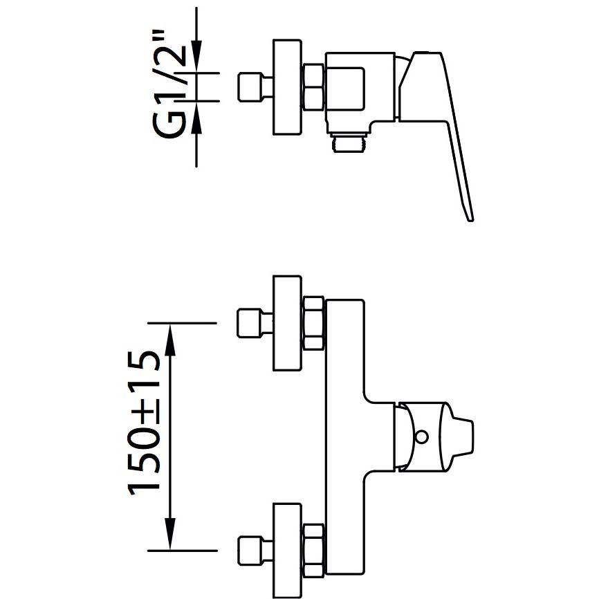 START XTREME Смеситель для душа (комплект ручной душ, шланг, крепление), ec1, хром, артикул 60196